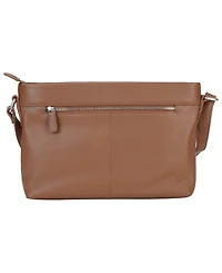 Mancini Pebble Loretta Leather Crossbody Handbag with Organizer