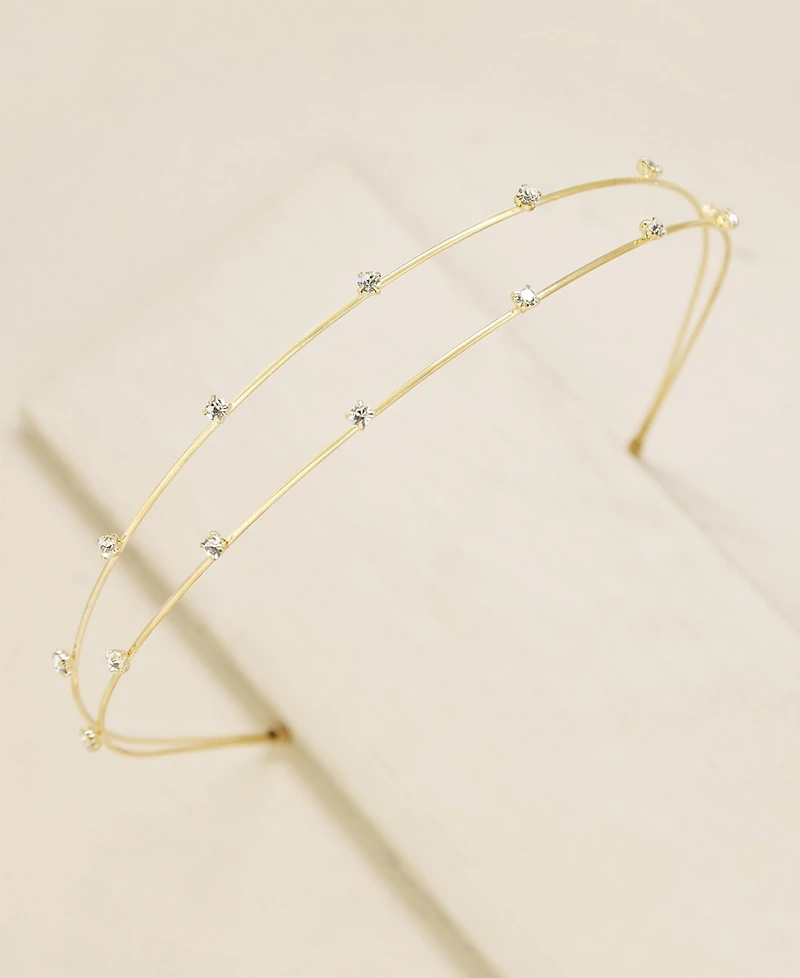 Ettika Delicate Crystal Dotted Gold-Tone Headband