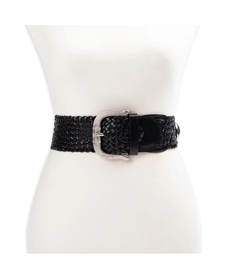 Sam Edelman Women's Western Leather Braided Concho Belt