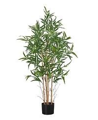 Monarch Specialties 50" Indoor Artificial Floor Bamboo Tree with Black Pot