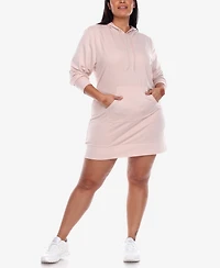 White Mark Plus Hoodie Sweatshirt Dress