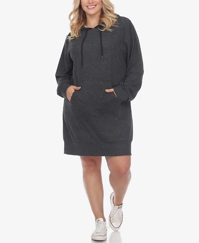 White Mark Plus Hoodie Sweatshirt Dress