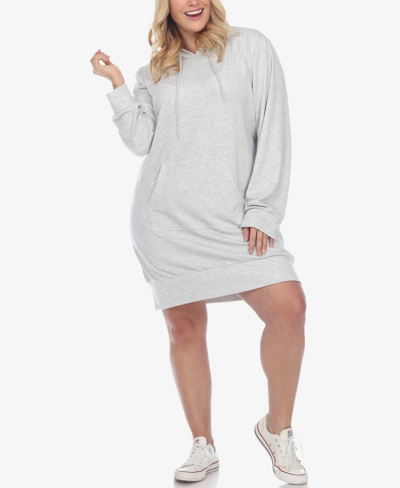 White Mark Plus Hoodie Sweatshirt Dress