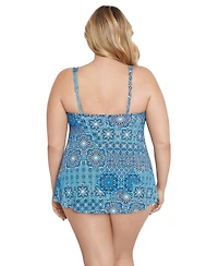ShapeSolver by Mimi Flamingo Plus Princess Seam Fauxkini One-Piece Swimsuit