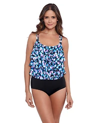 ShapeSolver by Mimi Flamingo Women's Triple Tier Fauxkini One-Piece Swimsuit