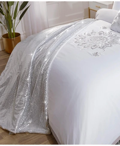 By Caprice Home Hollywood Sequined Quilted Bedspread 90 inch