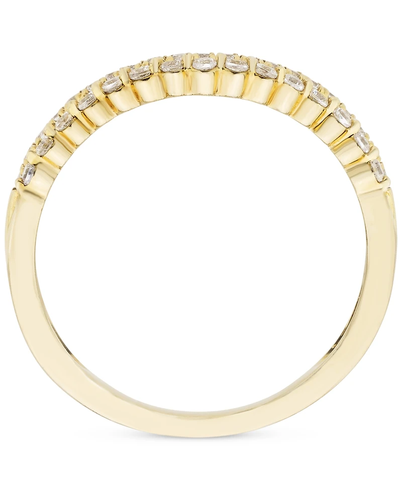 Diamond Double Row Contour Band (1/4 ct. t.w.) in 14k Gold