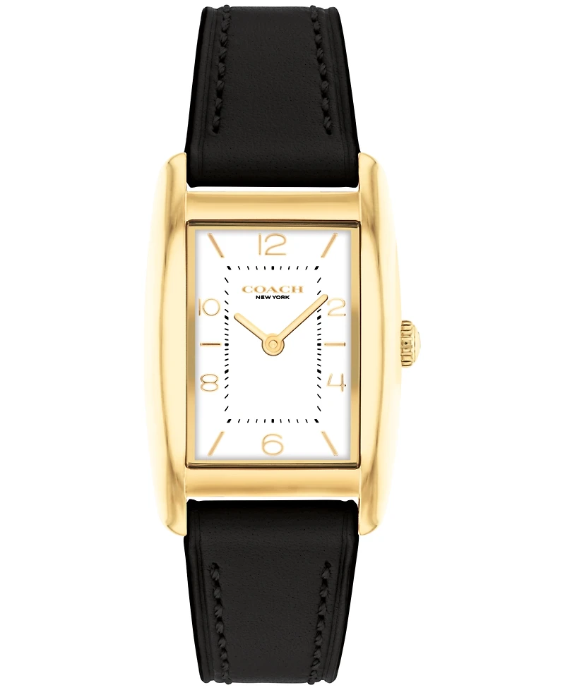 Coach Women's Reese Black Leather Watch 24mm