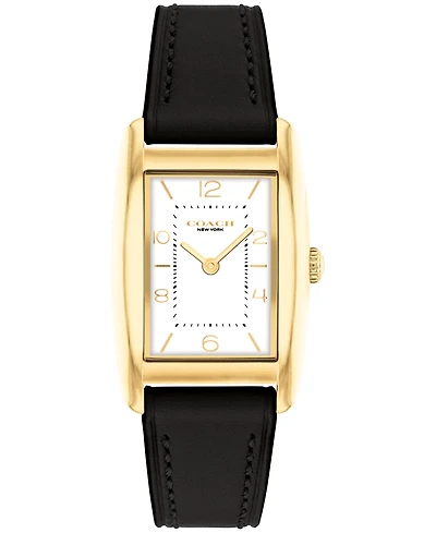Coach Women's Reese Black Leather Watch 24mm