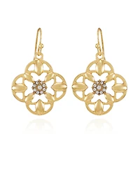T Tahari Gold-Tone Glass Stone Drop Earrings