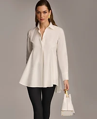 Donna Karan New York Women's A-Line Button Down Poplin Tunic