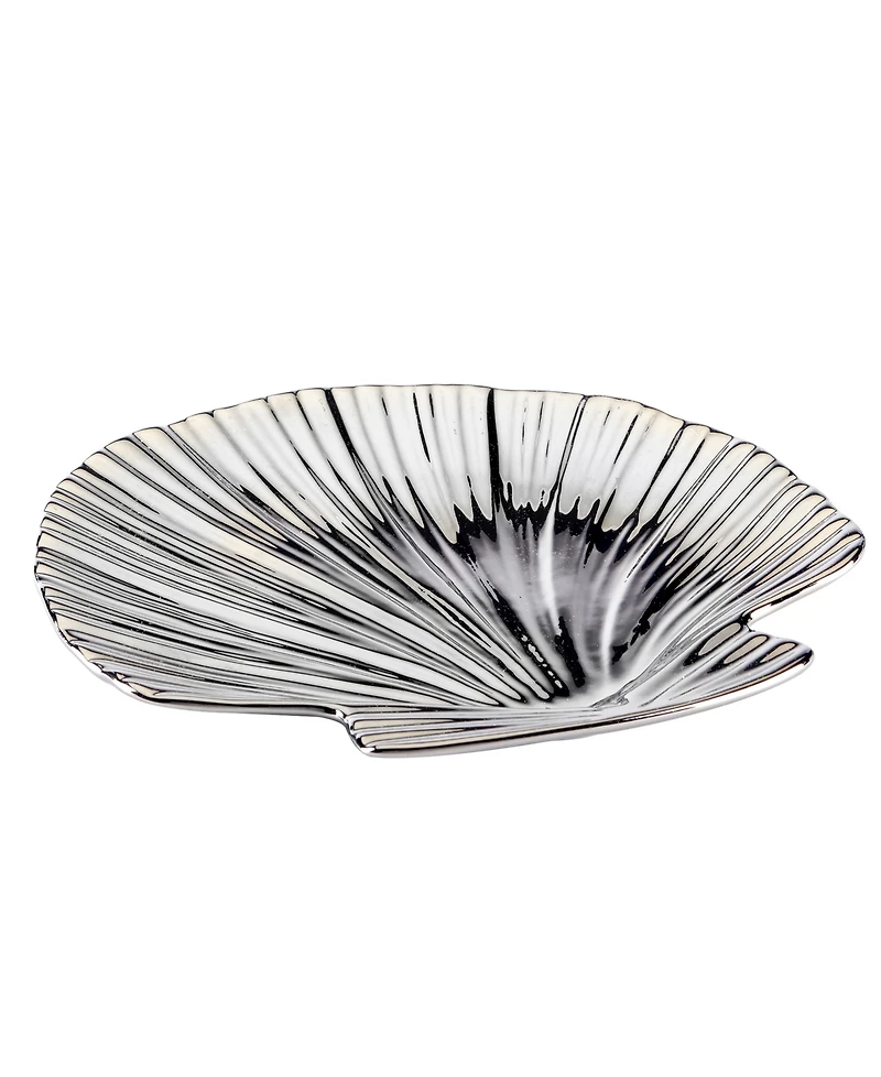 Certified International Silver Coast Set of 4 3-d Shell Candy Plate
