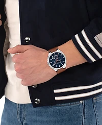 Coach Men's Jackson Saddle Leather Strap Watch 45mm