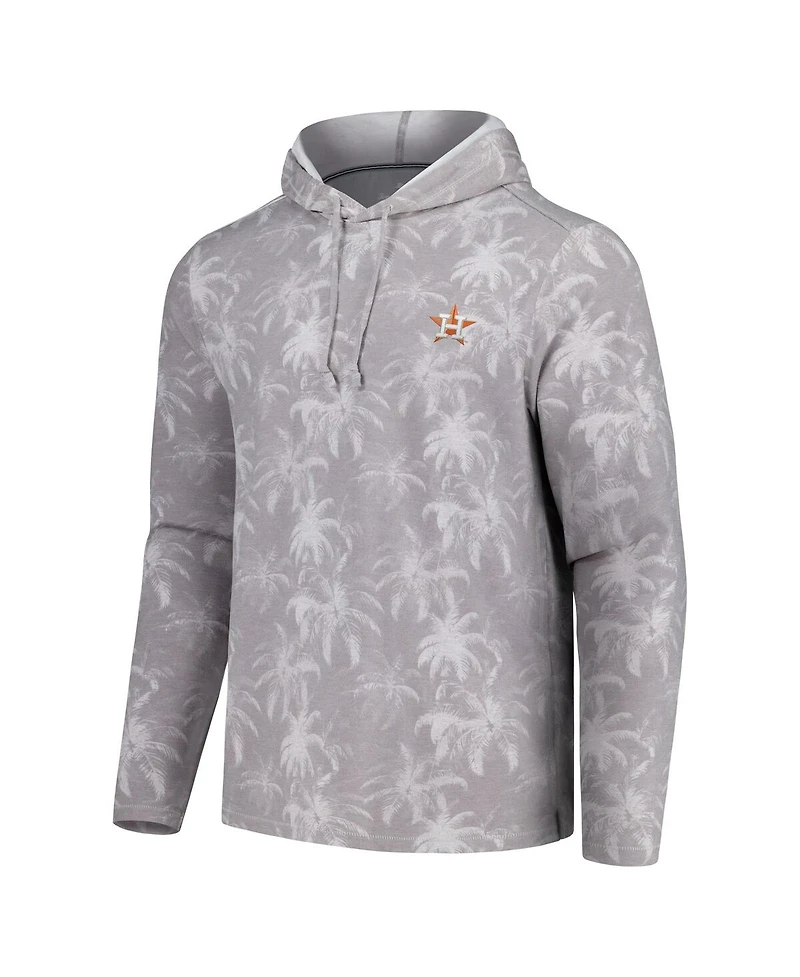 Men's Tommy Bahama Gray Houston Astros Palm Frenzy Hoodie Long Sleeve T-shirt