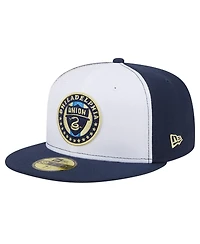 Men's New Era White, Navy Philadelphia Union 2024 Kick Off Collection 59FIFTY Fitted Hat