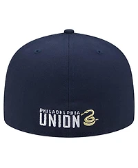 Men's New Era White, Navy Philadelphia Union 2024 Kick Off Collection 59FIFTY Fitted Hat