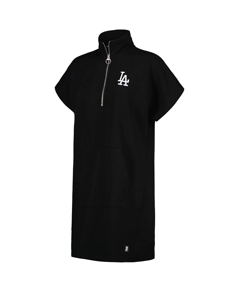 Women's Dkny Sport Black Los Angeles Dodgers Emily Quarter-Zip Sneaker Dress