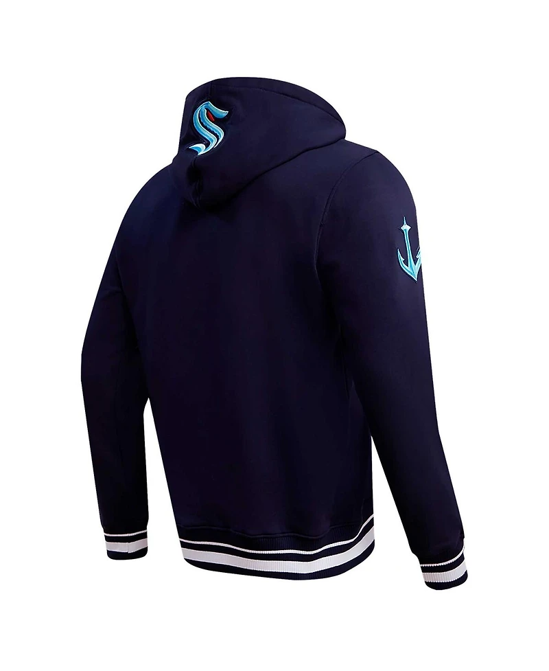 Men's Pro Standard Deep Sea Blue Seattle Kraken Retro Classic Fleece Pullover Hoodie