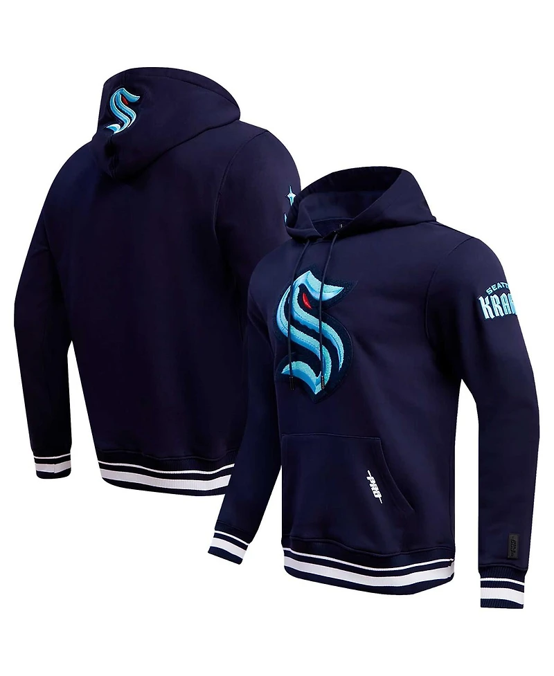 Men's Pro Standard Deep Sea Blue Seattle Kraken Retro Classic Fleece Pullover Hoodie