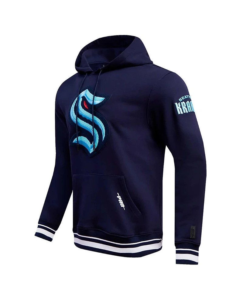 Men's Pro Standard Deep Sea Blue Seattle Kraken Retro Classic Fleece Pullover Hoodie