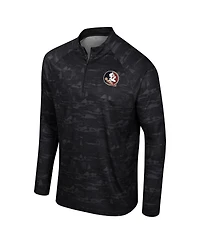 Men's Colosseum Black Florida State Seminoles Carson Raglan Quarter-Zip Jacket