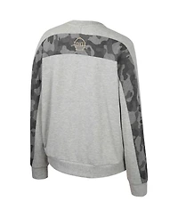 Women's Colosseum Heather Gray Penn State Nittany Lions Oht Military-Inspired Appreciation Flag Rank Dolman Pullover Sweatshirt