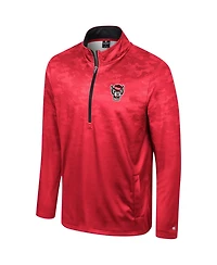 Men's Colosseum Red Nc State Wolfpack The Machine Half-Zip Jacket