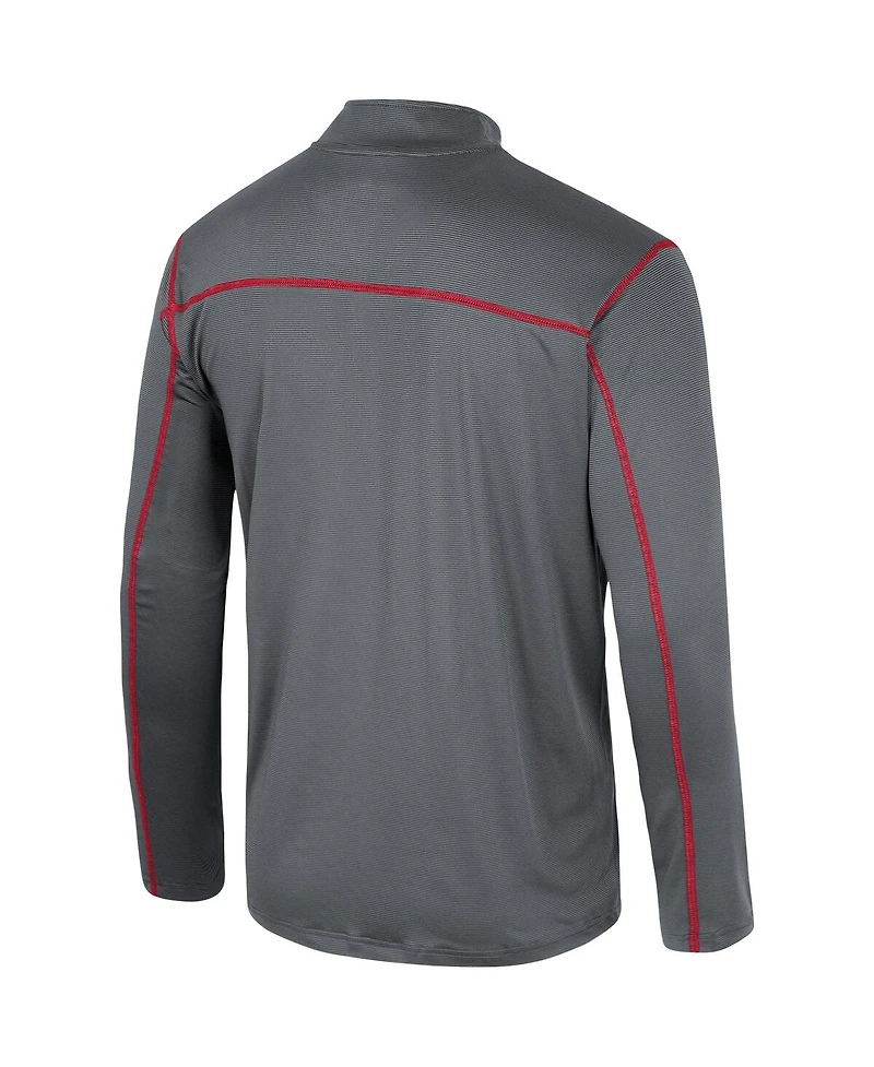 Men's Colosseum Black Washington State Cougars Cameron Quarter-Zip Windshirt