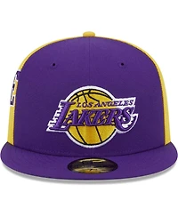 Men's New Era Purple, Gold Los Angeles Lakers Gameday Wordmark 59FIFTY Fitted Hat
