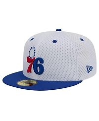 Men's New Era White, Royal Philadelphia 76ers Throwback 2Tone 59FIFTY Fitted Hat