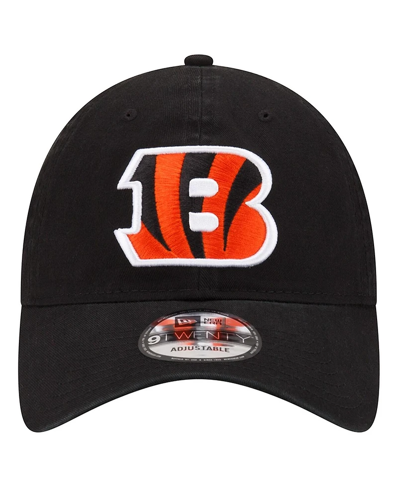 Men's New Era Black Cincinnati Bengals Distinct 9TWENTY Adjustable Hat