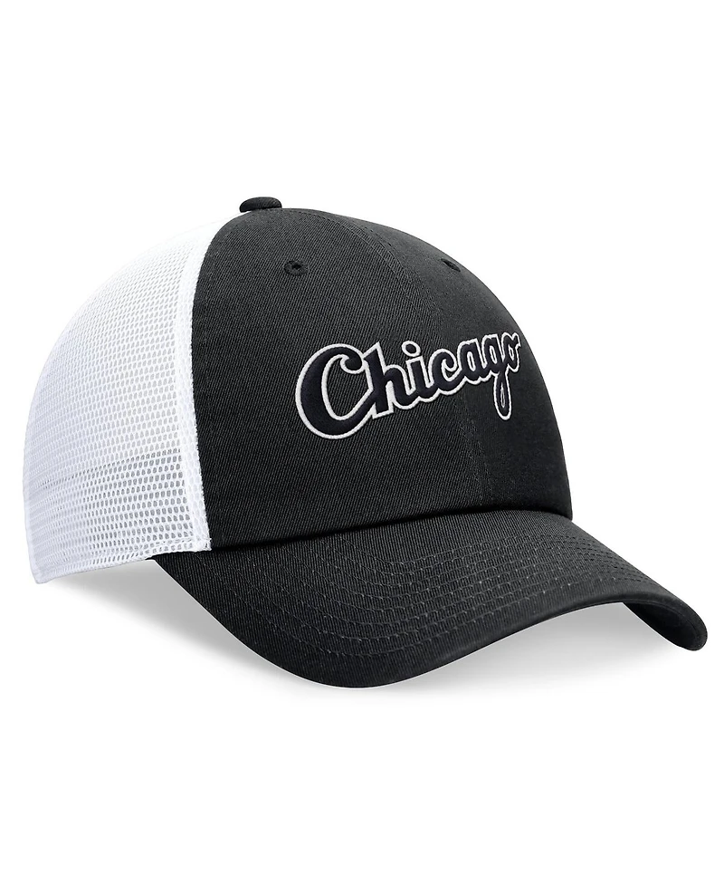 Men's Nike Black Chicago White Sox Evergreen Wordmark Trucker Adjustable Hat