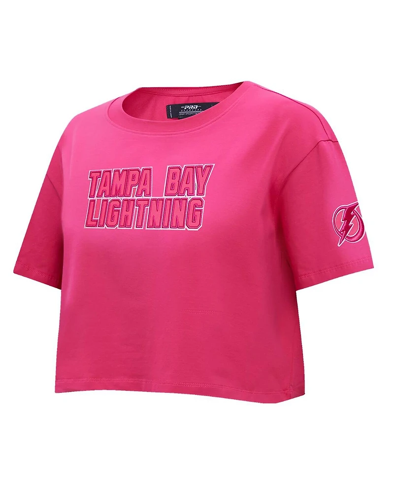 Women's Pro Standard Tampa Bay Lightning Triple Pink Cropped Boxy T-shirt