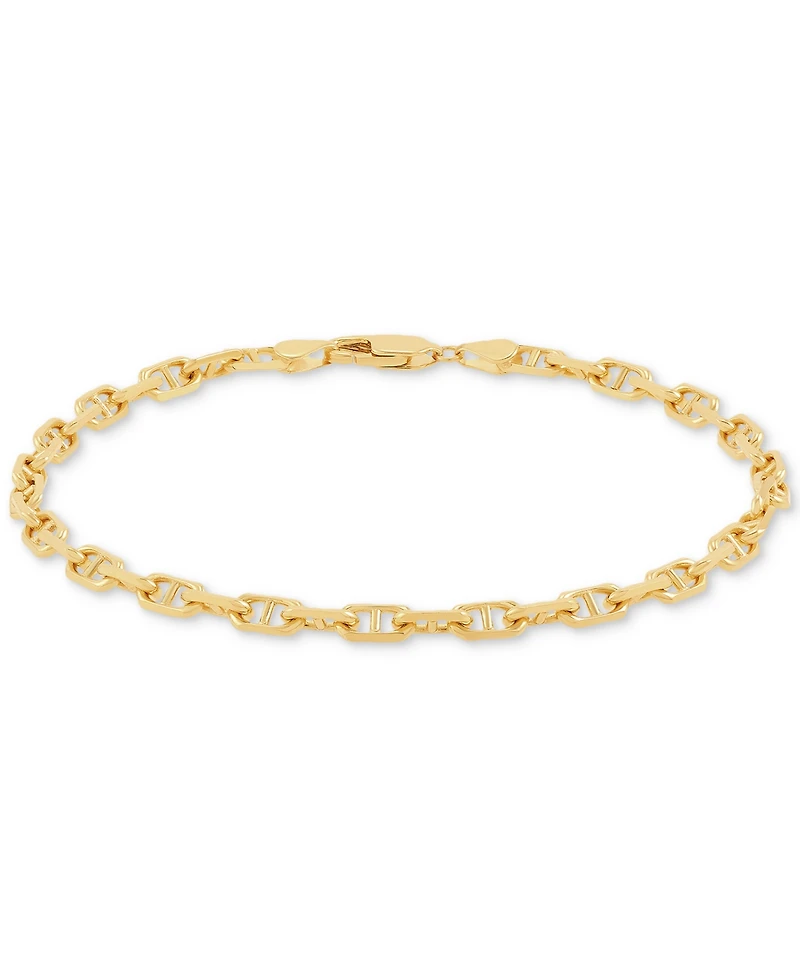 Italian Gold Polished Solid Anchor Link Chain Bracelet in 10k Gold