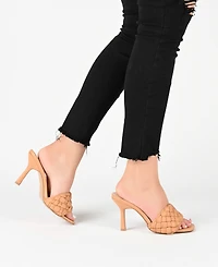 Journee Collection Women's Raquelah Woven Stiletto Sandals