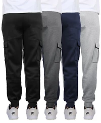 Blue Ice Men's Heavyweight Fleece-Lined Cargo Jogger Sweatpants-4PK