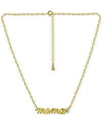 Giani Bernini Cubic Zirconia Mama Heart Pendant Necklace, 16" + 2" extender, Created for Macy's