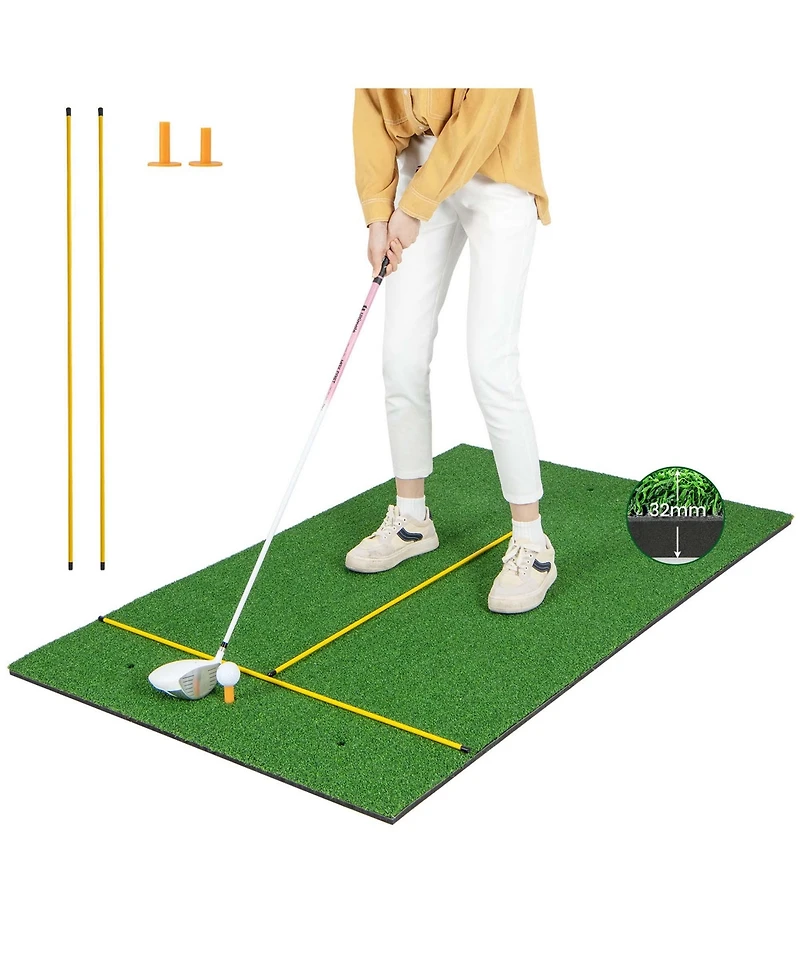 5 x 3 Ft Golf Hitting Mat Artificial Indoor Outdoor Turf Golf Training Mat 32 mm