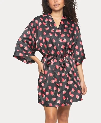 Jezebel Women's Muse Satin Lingerie Kimono Robe