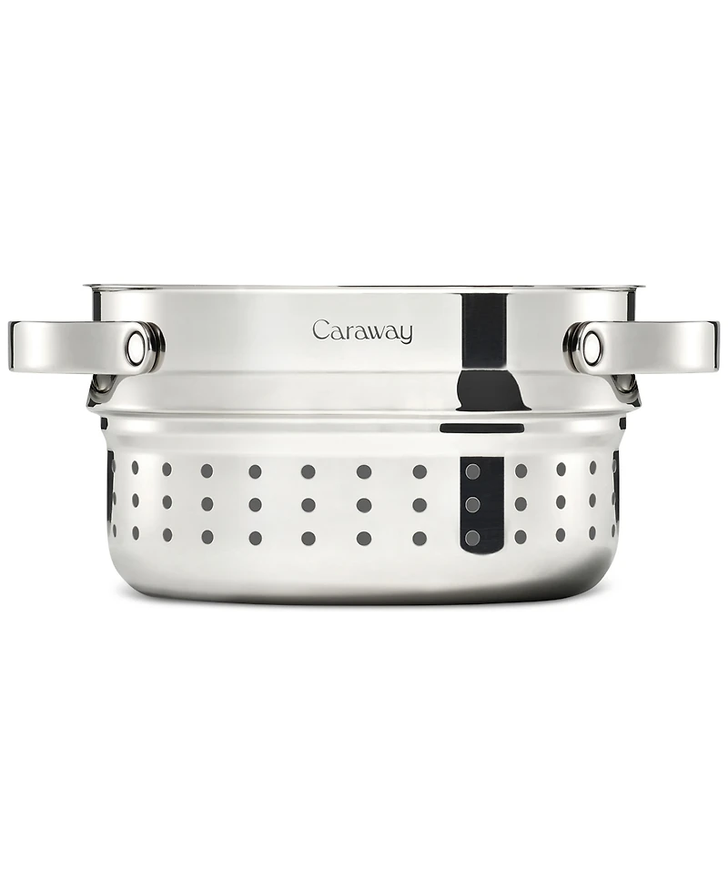 Caraway Nonstick Stainless Steel 3-Qt. Saucepan Steamer