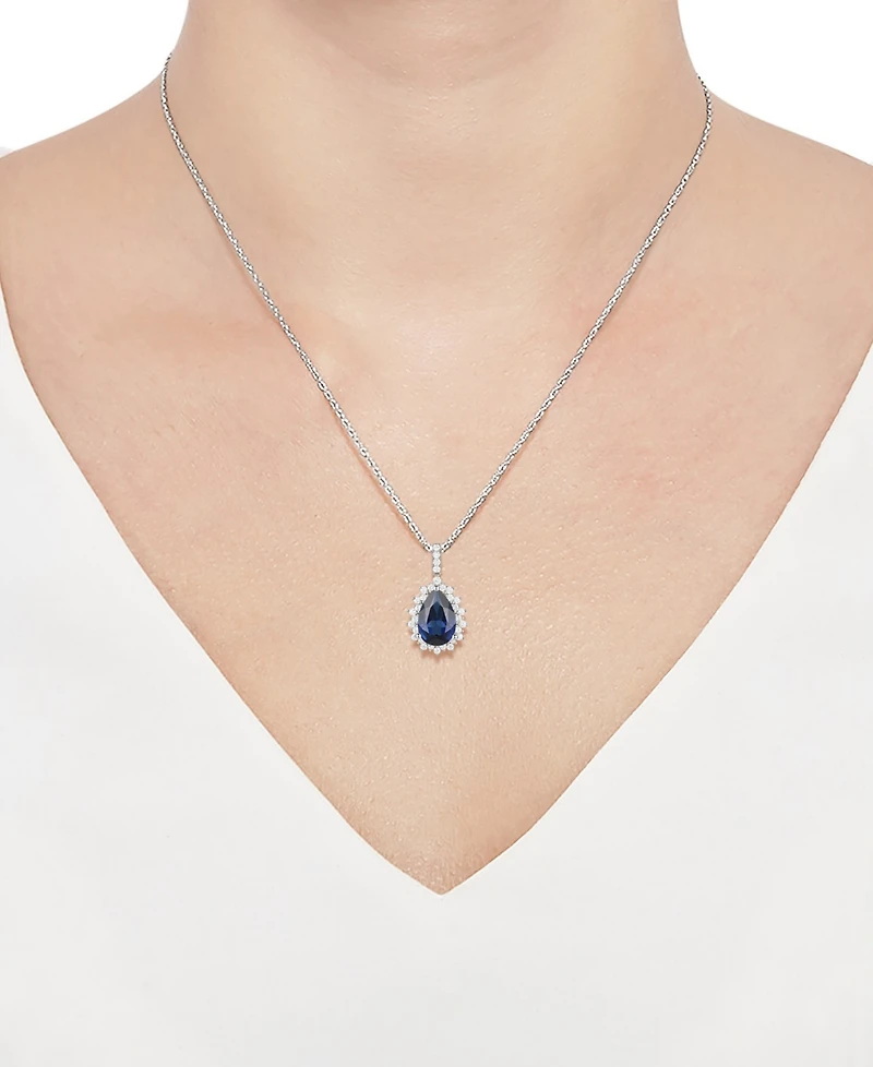 Lab-Grown Opal (1 ct. t.w.) & Lab-Grown White Sapphire (1/2 ct. t.w.) 18" Pendant Necklace in 14k Rose Gold-Plated Sterling Silver (Also in Lab-Grown