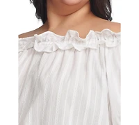 Tommy Hilfiger Plus Cotton Off-The-Shoulder Top