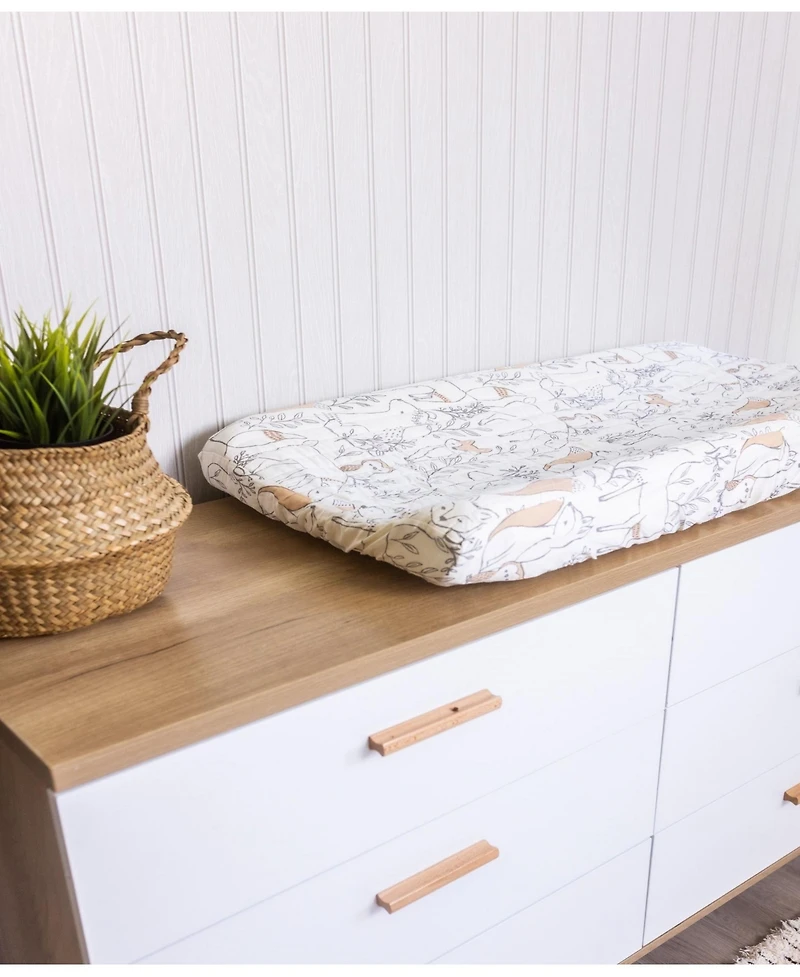 Crane Baby Ezra Quilted Change Pad Cover - Woodland
