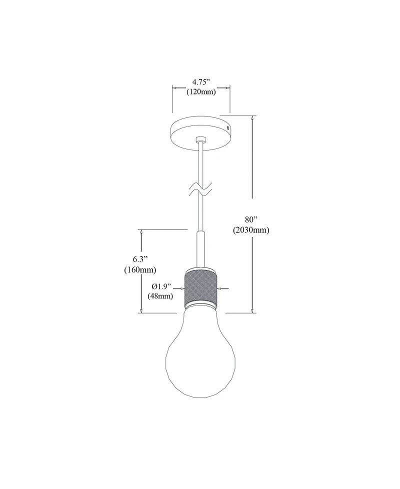 Dainolite 6.5" Metal Roswell 1 Light Small Pendant