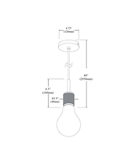 Dainolite 6.5" Metal Roswell 1 Light Small Pendant