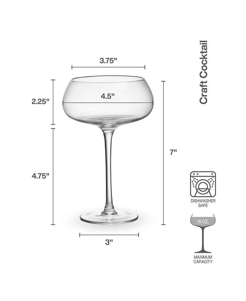 Mikasa Craft 15 Ounce Coupe Glass 4-Piece Set