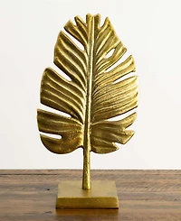 Nearly Natural 15.5in. Golden Leaf Sculpture Decorative Accent