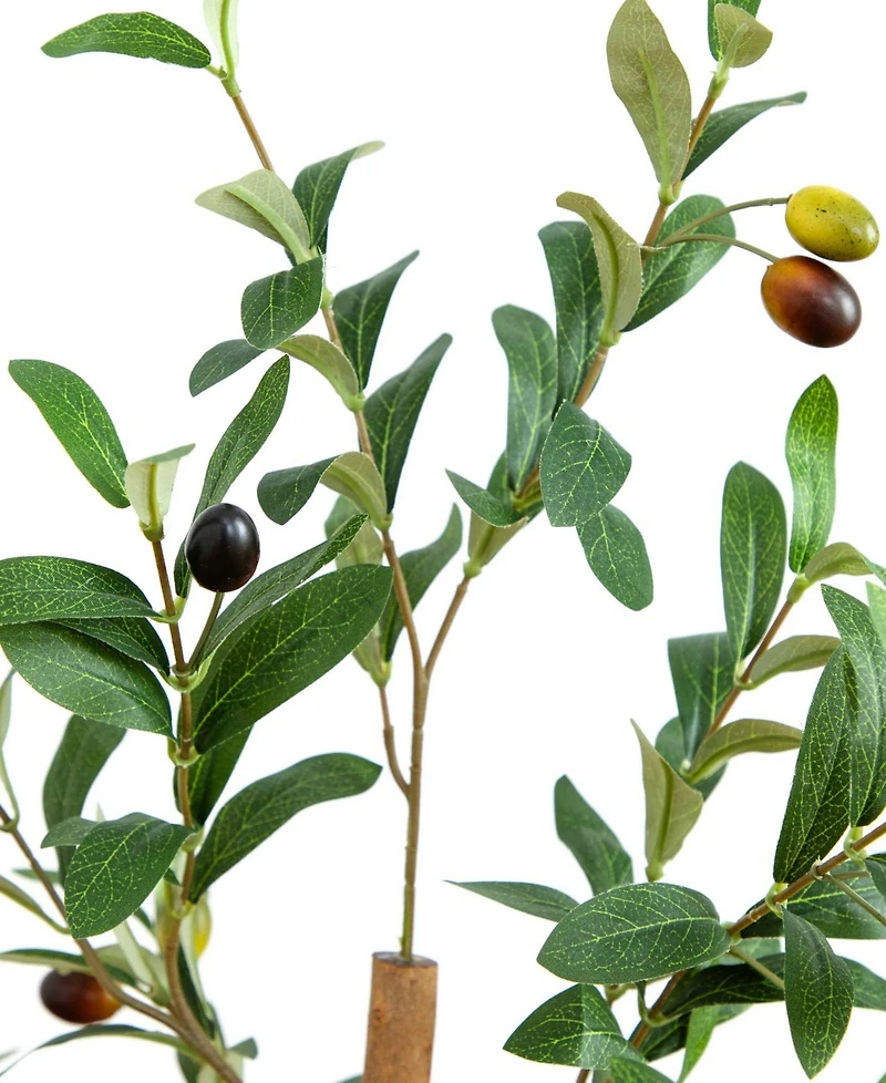 Nearly Natural 4ft. Artificial Olive Tree with Natural Trunk