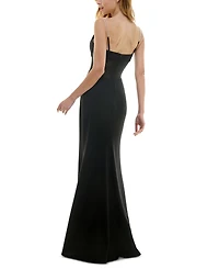 City Studios Juniors' V-Neck Corset Sleeveless Gown