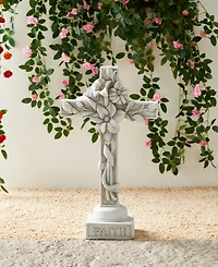 Glitzhome Holy Cross with Lily Garden Statue